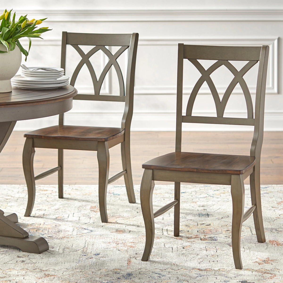 Solid Wood Dining Chair Grey Oak T53240