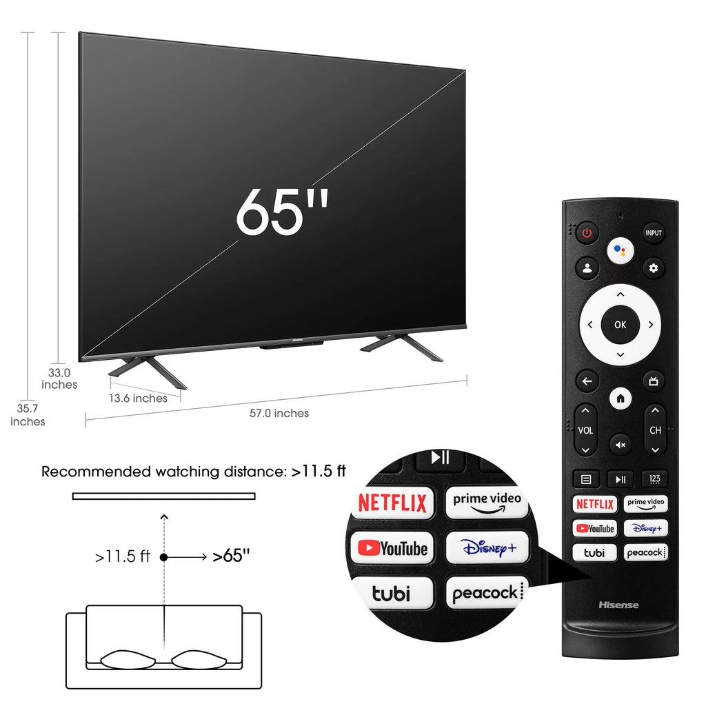 65 Class 4K UHD Smart Google TV T536982