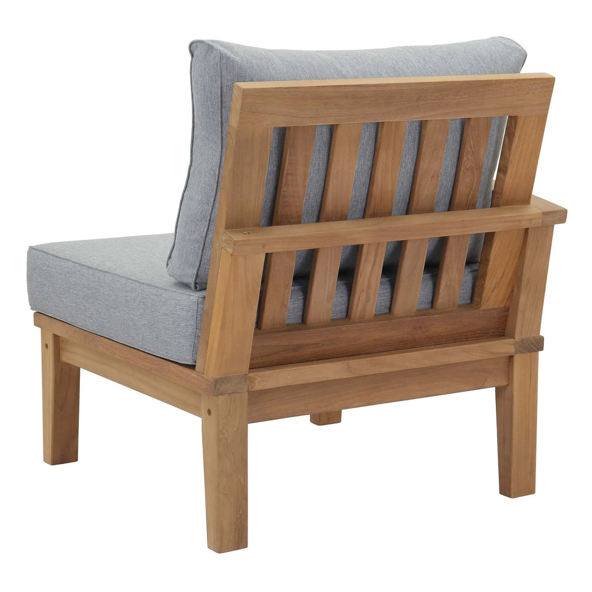Grey Natural Wood Outdoor Sofa End Chair D373190