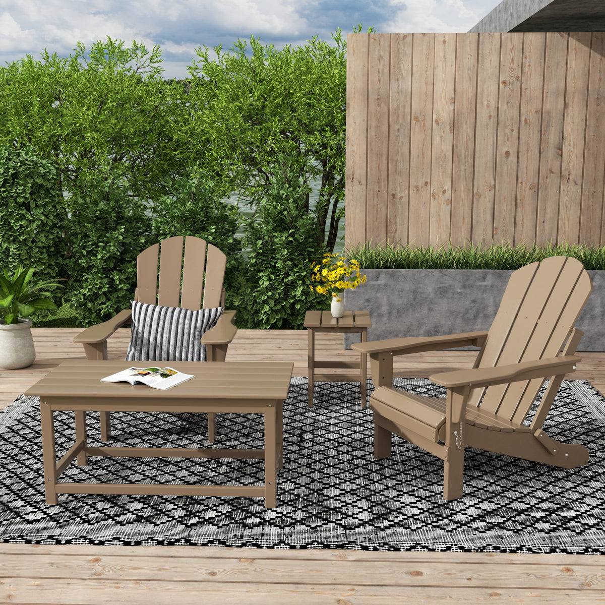 3-Piece All Weather Poly Lumber Outdoor Table Set A4681