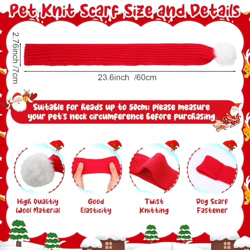 2 Set Pet Christmas Costumes Dog Knitted Scarf Reindeer Antlers Headband I28631