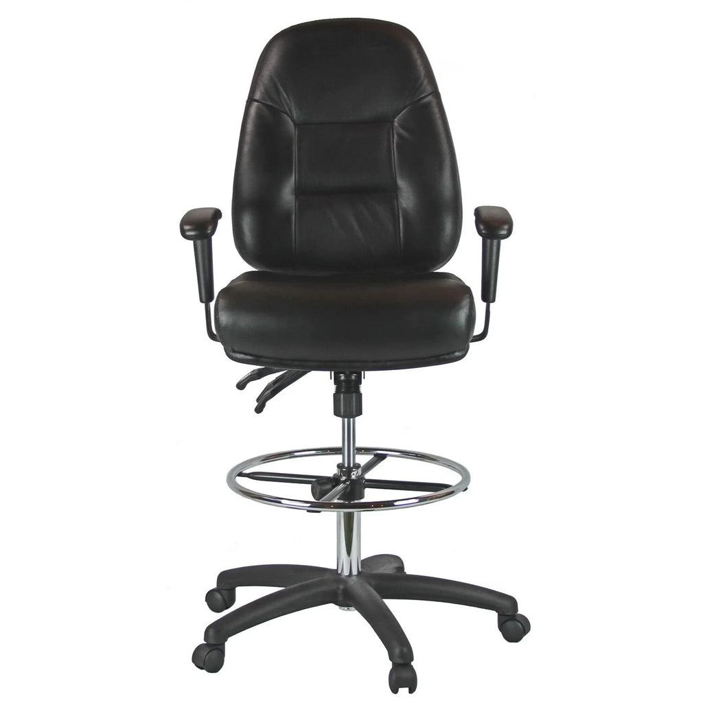 Mid-Back Leather Drafting Chair C76002
