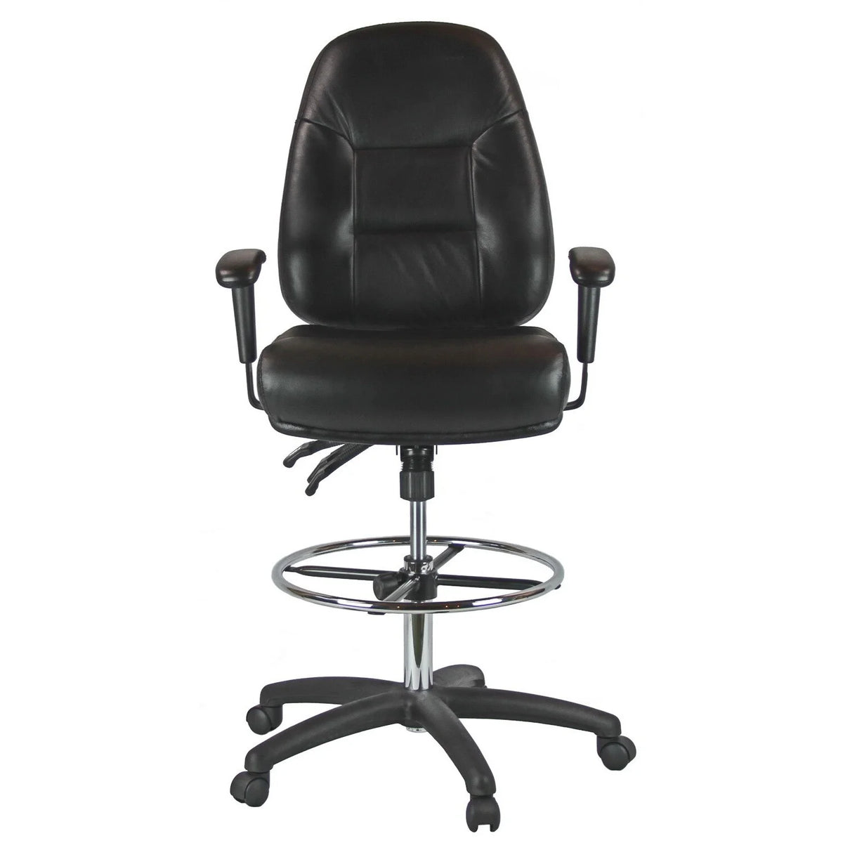 Mid-Back Leather Drafting Chair C76002