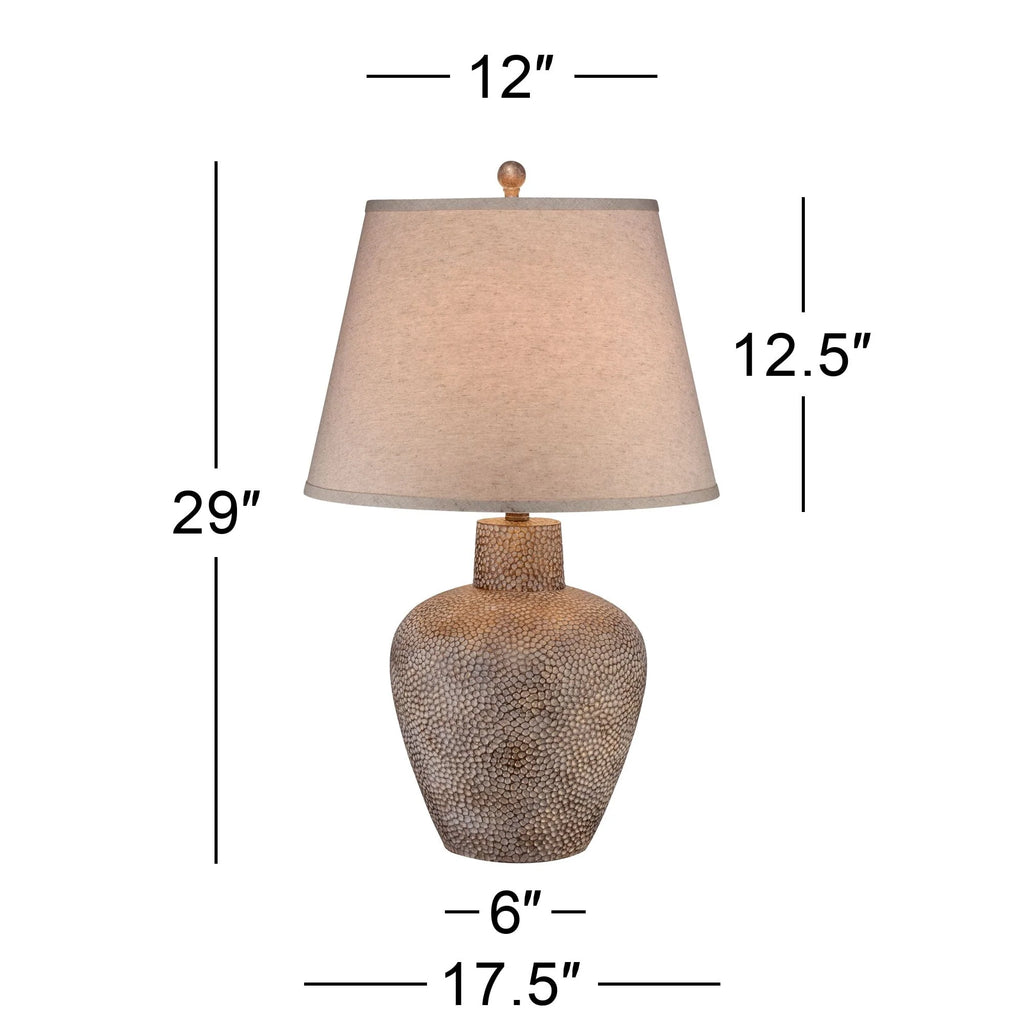 Brown Table Lamp with Off White Empire Shade D8740
