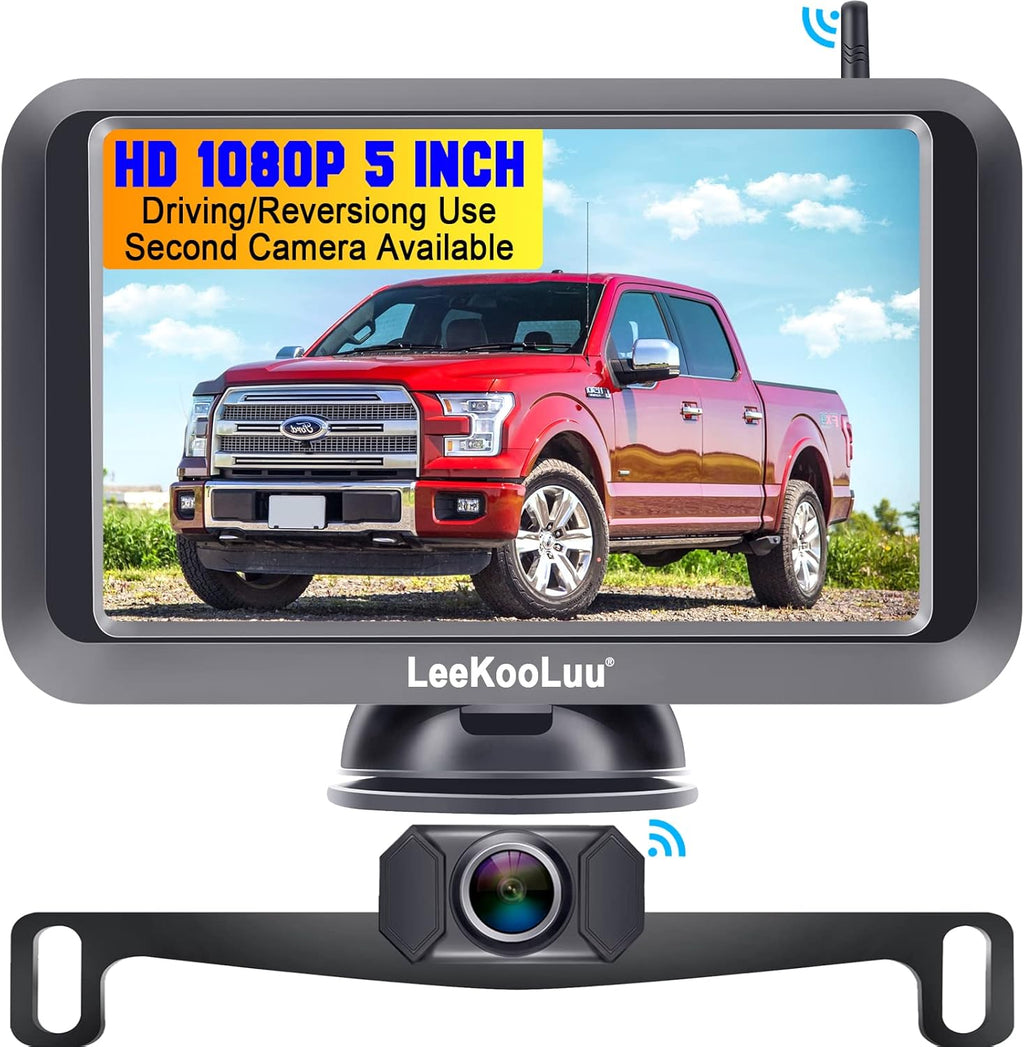 Wireless Backup Camera with 5'' Monitor Full HD 1080P Bluetooth Rear View Camera M567893