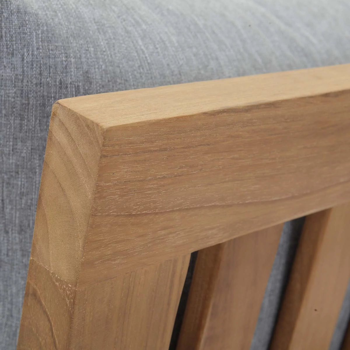Grey Natural Wood Outdoor Sofa End Chair D373190