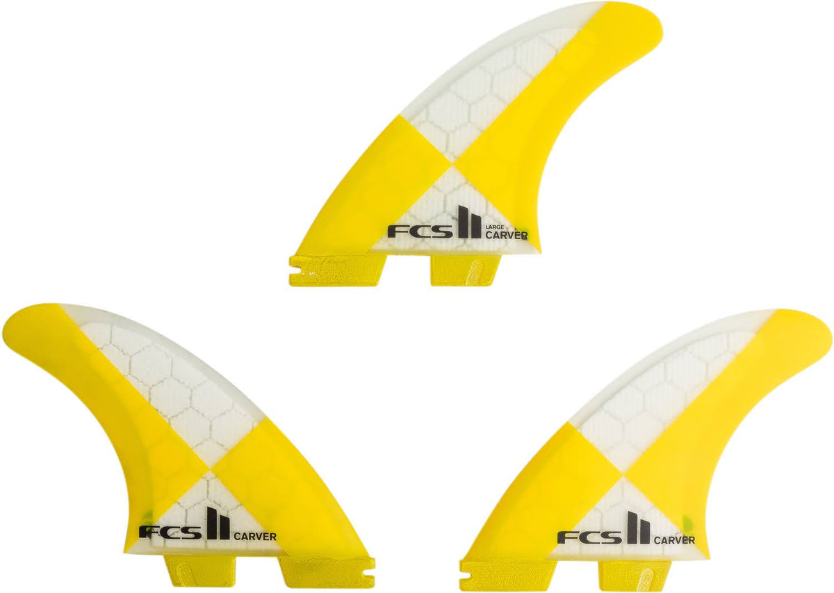 FCS II Carver PC Tri Fin Set (Yellow, L) V589042
