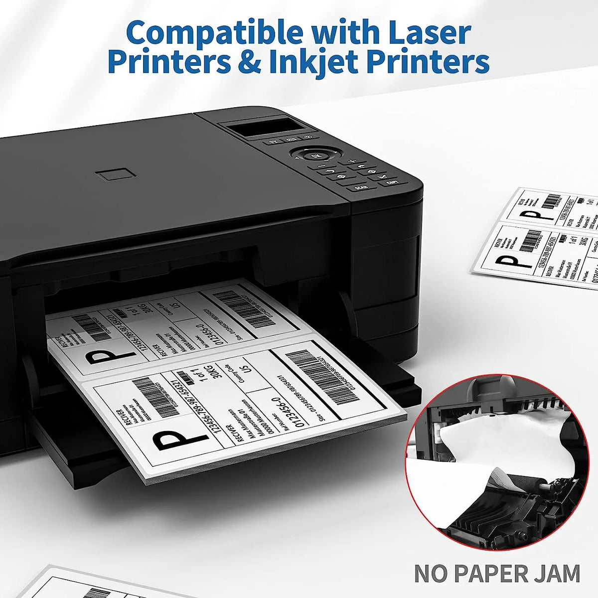 Half Sheet Labels with Rounded Corner, White Shipping Labels - 5-1/2" X 8-1/2" - 400 Labels H453033