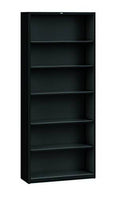 Black Metal Bookcase 6 Shelves M1931
