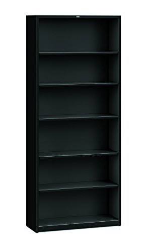 Black Metal Bookcase 6 Shelves M1931