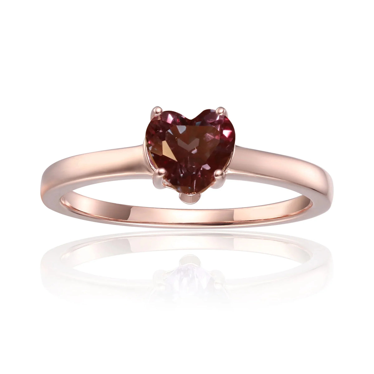 Rose Gold Plated Sterling Silver Alexandrite Solitaire Engagement Ring T64018
