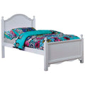 White Wood Twin Panel Kids Bed D406