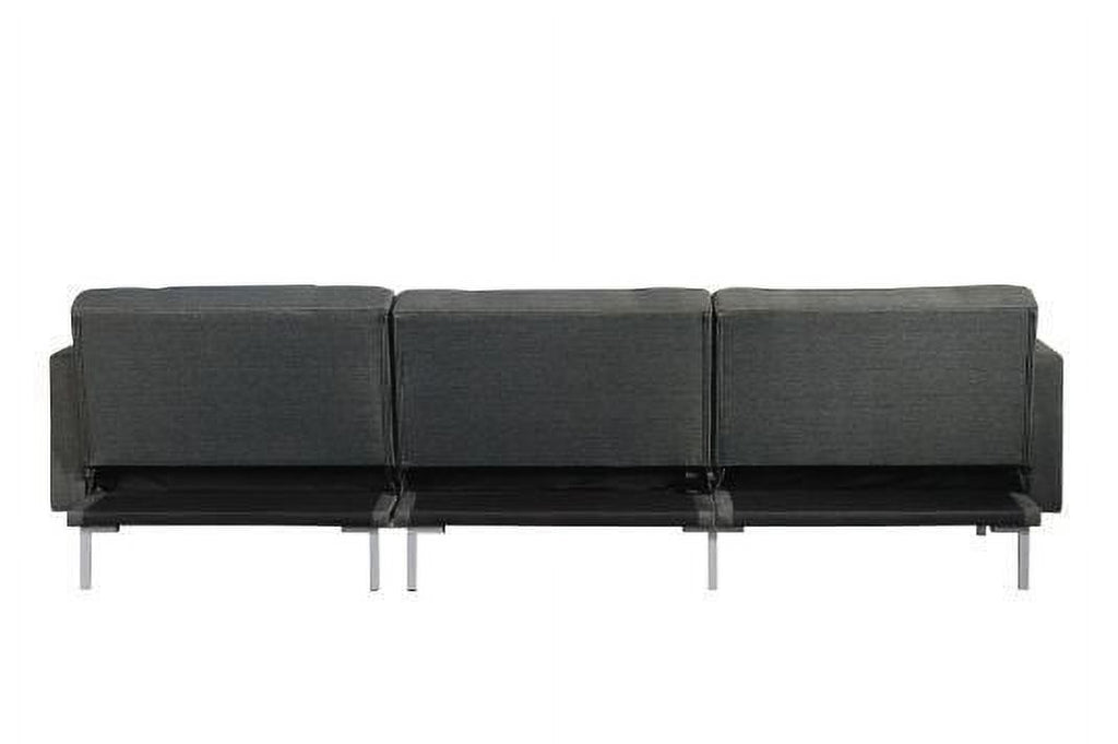 Adjustable Fabric Sectional Sofa with 2 Pillows Dark Gray K8015