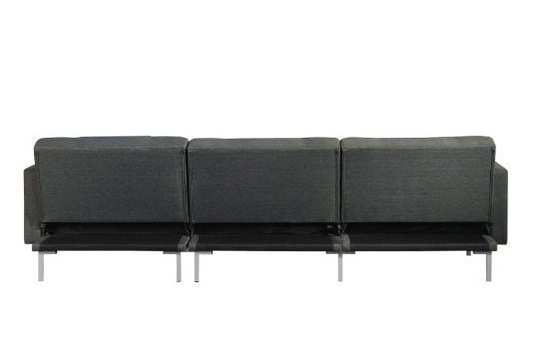 Adjustable Fabric Sectional Sofa with 2 Pillows Dark Gray K8015