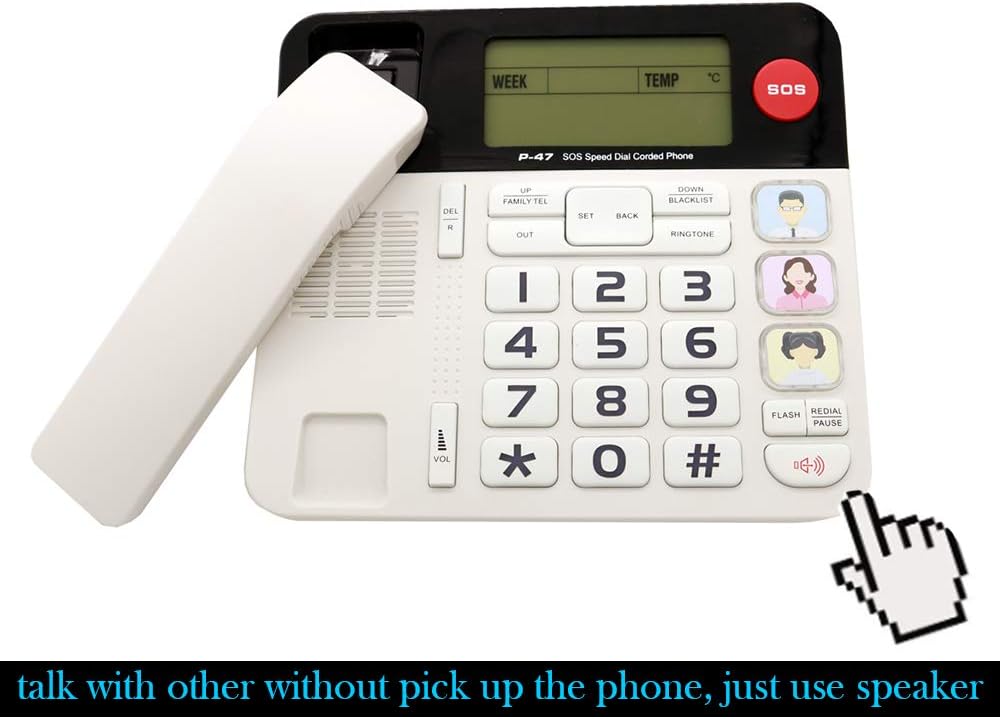 Corded Phones with Big Button, Caller ID, Amplified Phones, Pack of 2 G852052