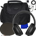 Black Wireless Noise-Canceling Over-Ear Headphones 7pc Bundle Z3719