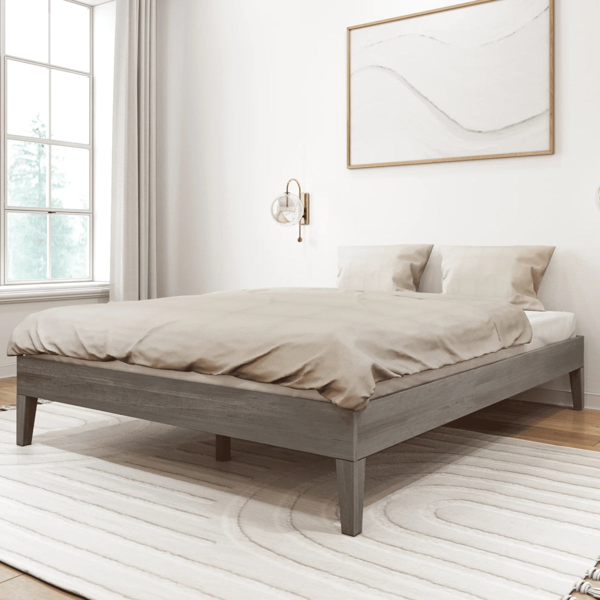 Queen Solid Wood Platform Bed Frame L6765