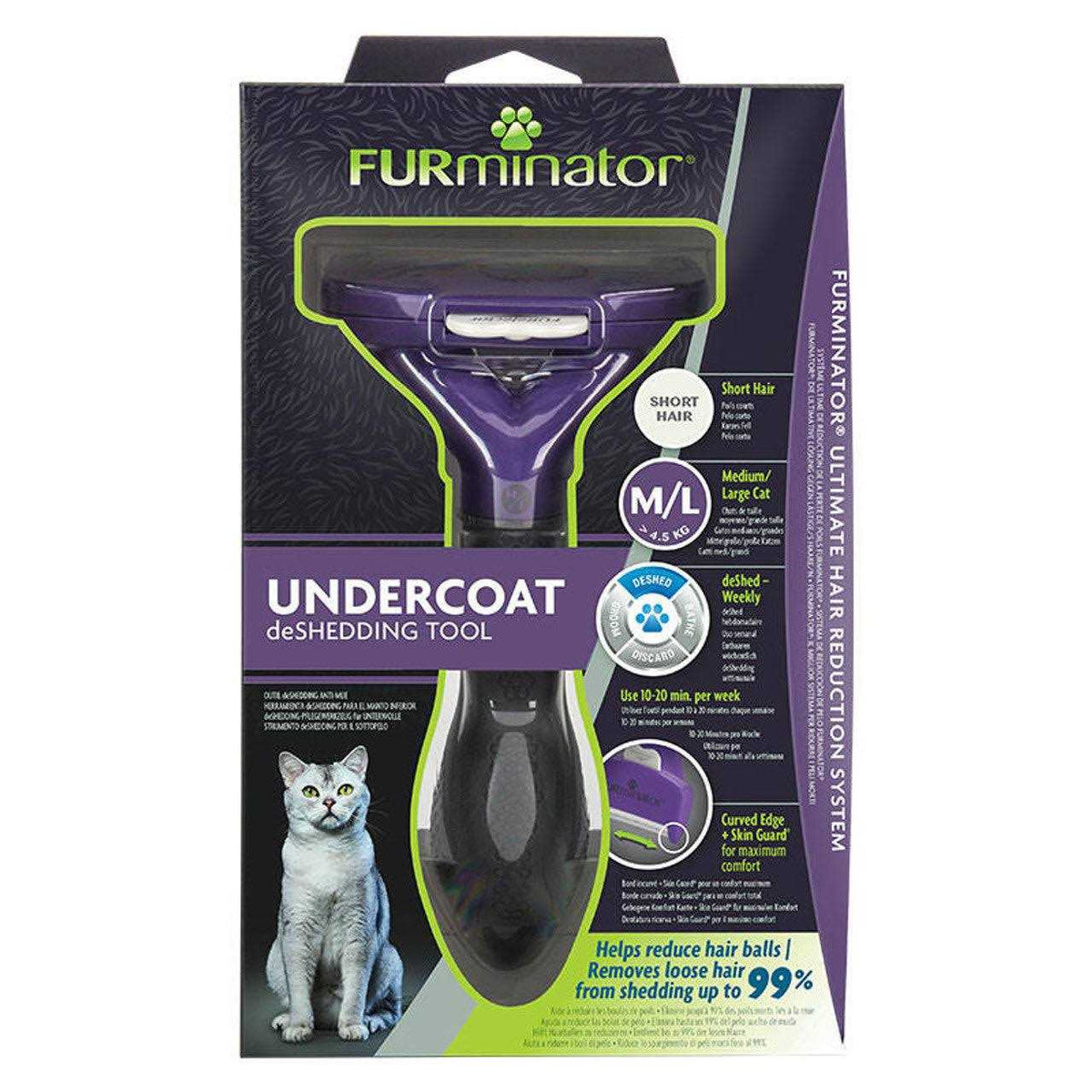 Short Hair Deshedding Tool for Large Cats H14825