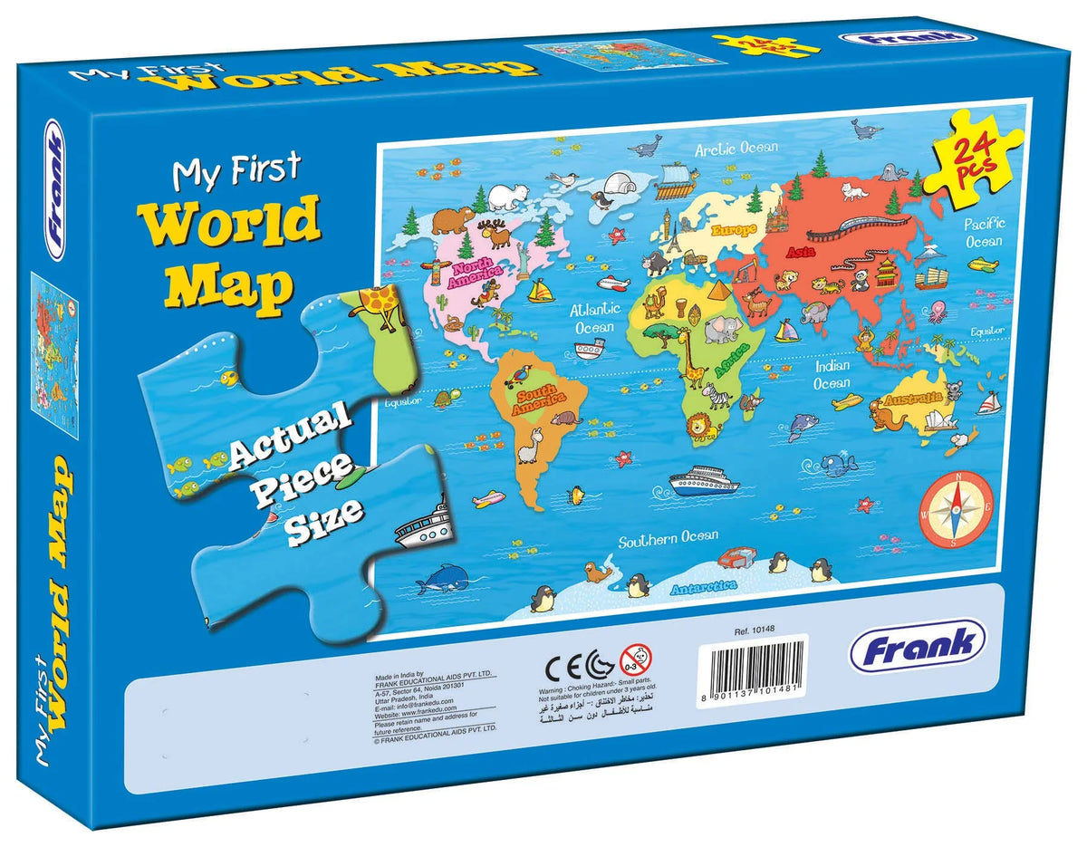 World Map Puzzle 24 Pieces Jigsaw Puzzle For Kids Age 4 Years Old And Above D2088