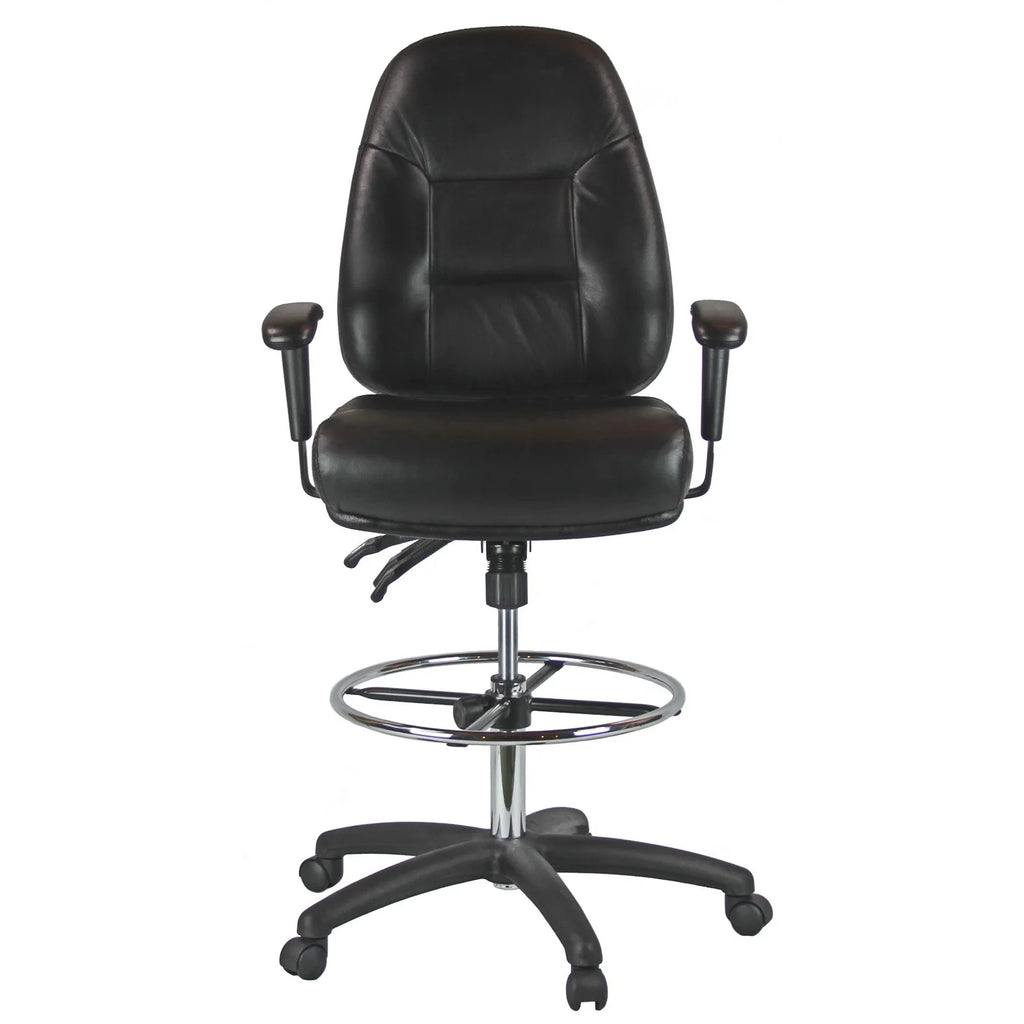 Mid-Back Leather Drafting Chair C76002