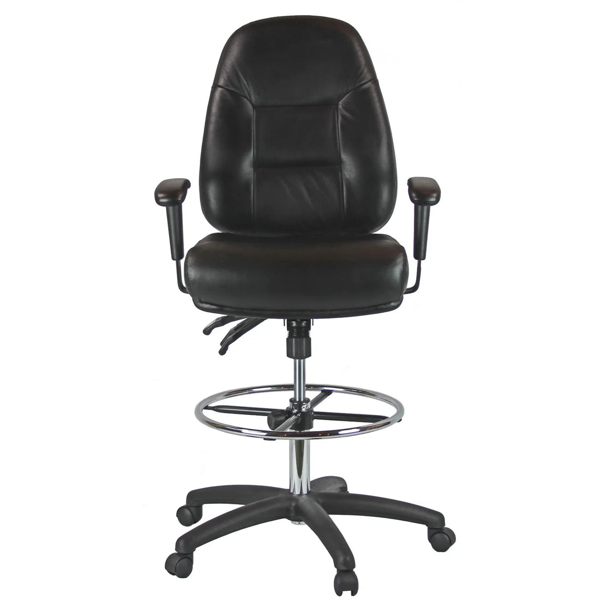 Mid-Back Leather Drafting Chair C76002