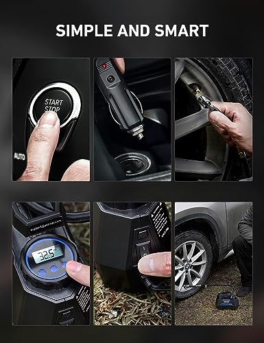 Portable Air Compressor Tire Inflator 12V DC with Digital Pressure Gauge K347