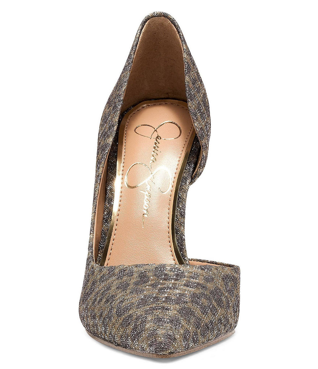Metallic Leopard Print D'Orsay Pumps Y94980