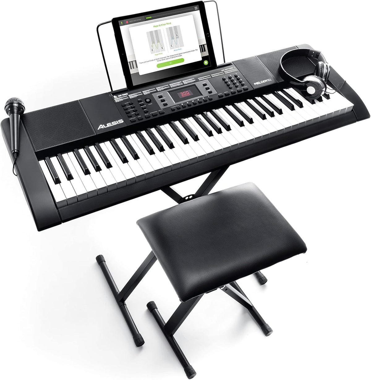 Electric Keyboard Digital Piano with 54 Keys, Speakers, Microphone and Piano Lessons Pack of 2 R84100