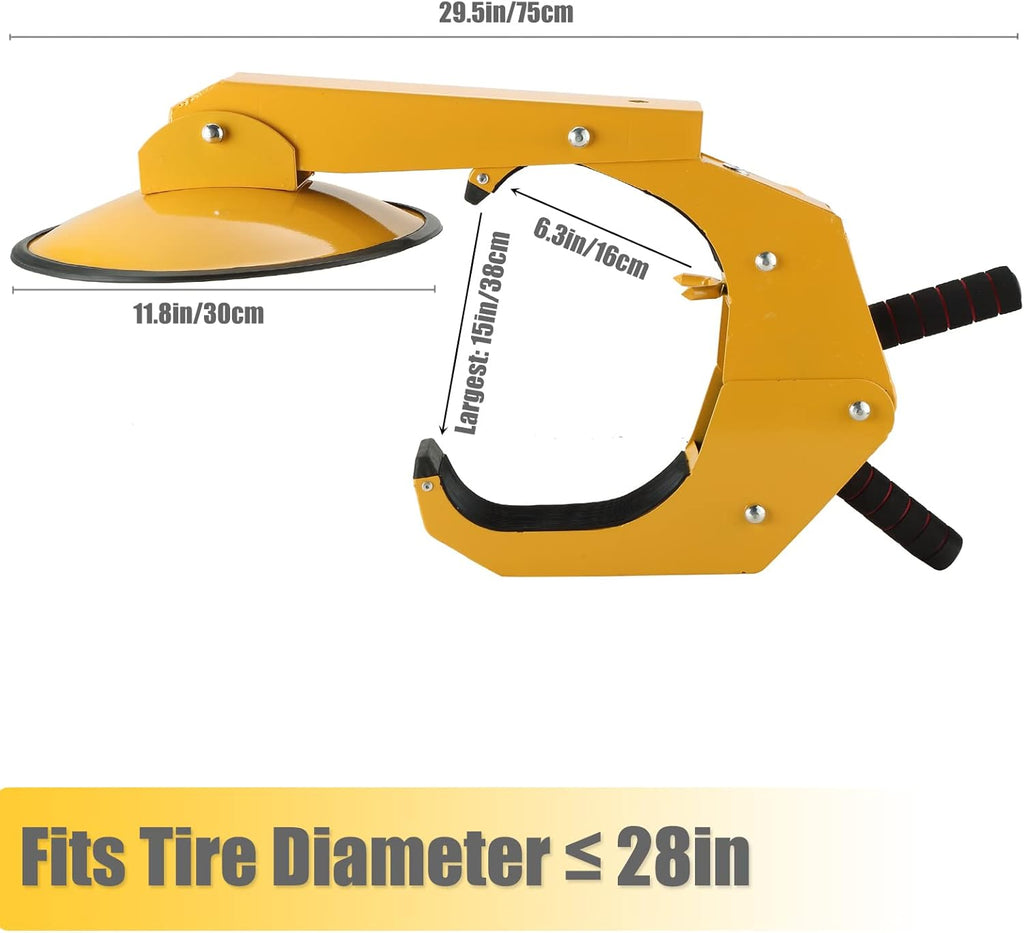 Pack of 2 Heavy Duty Adjustable Tire Lock with Two Keys J50243