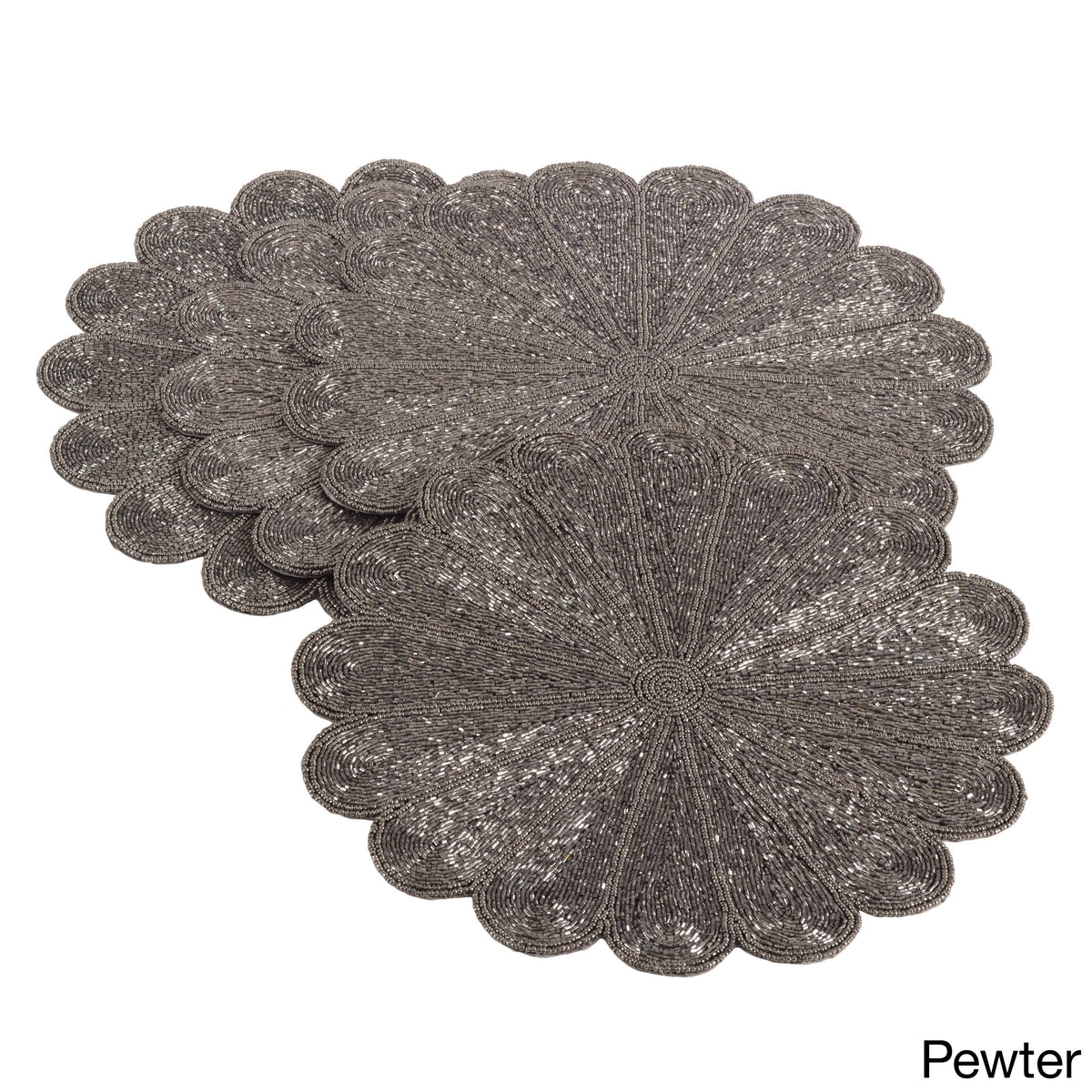 Flower Design Beaded Placemat Set of 4 U863420