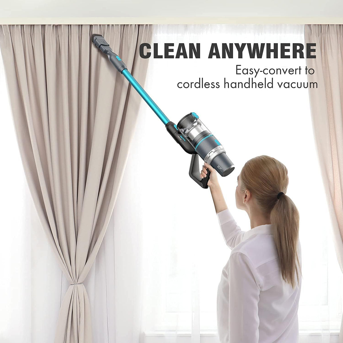 Cordless Vacuum Cleaner with Auto Mode, Lightweight Stick Vacuum, 350W Suction, 4-in-1 H2783