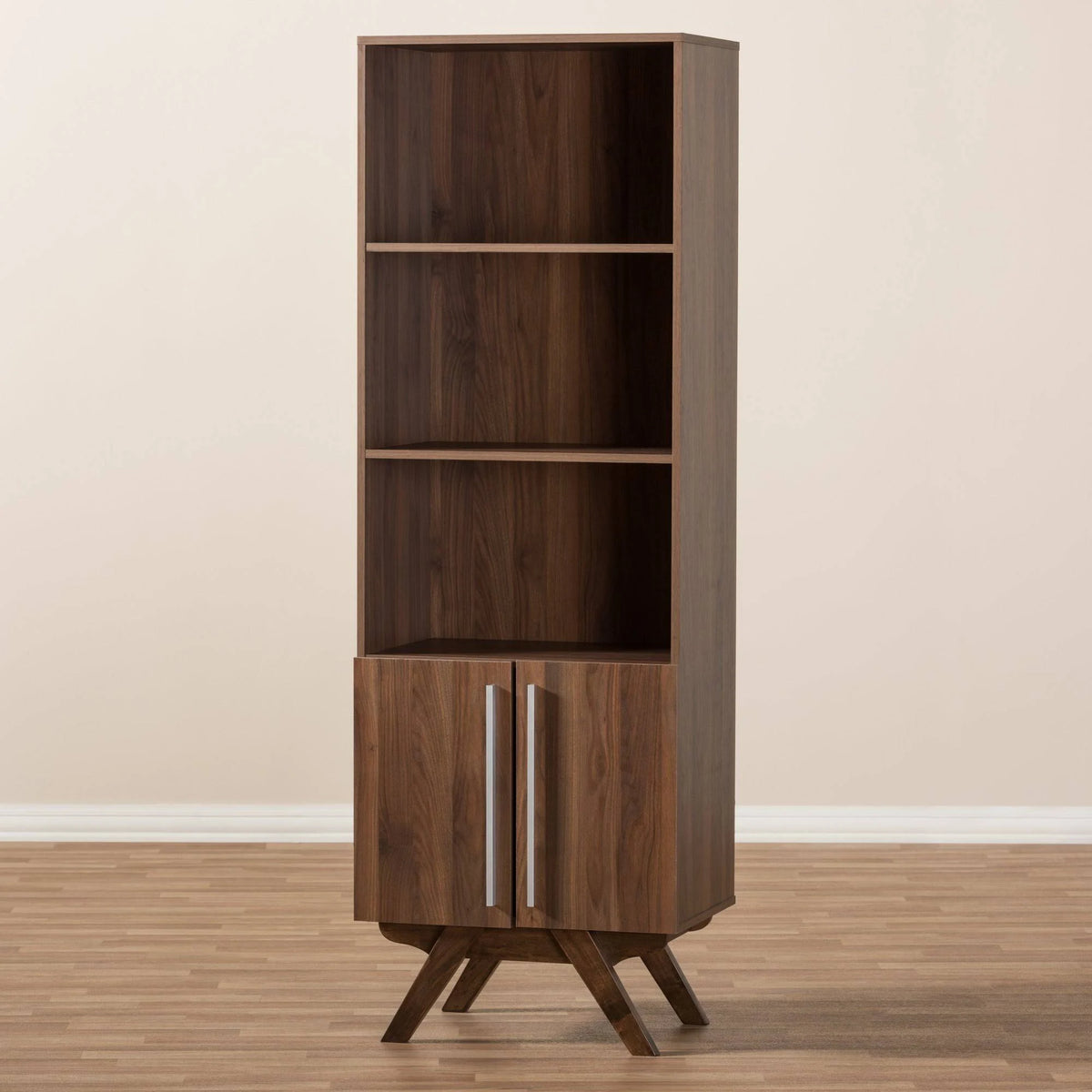 Walnut Brown Wood Bookcase P91775