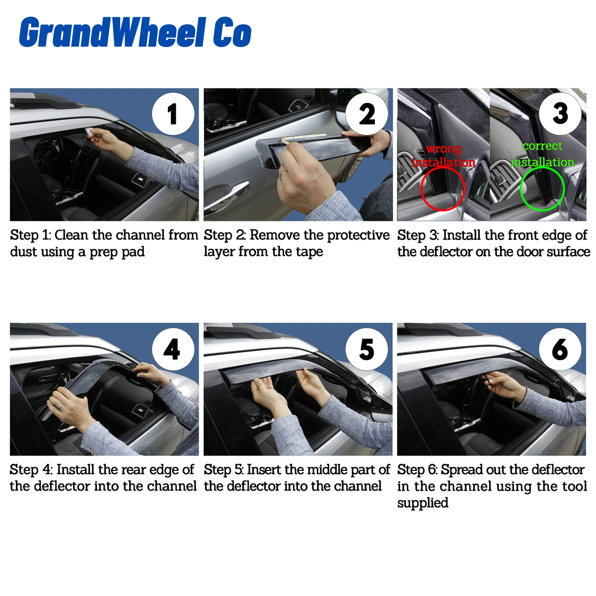 Smoke Tinted in-Channel Side Window Vent Visor Deflectors Rain Guards 4 pcs O970