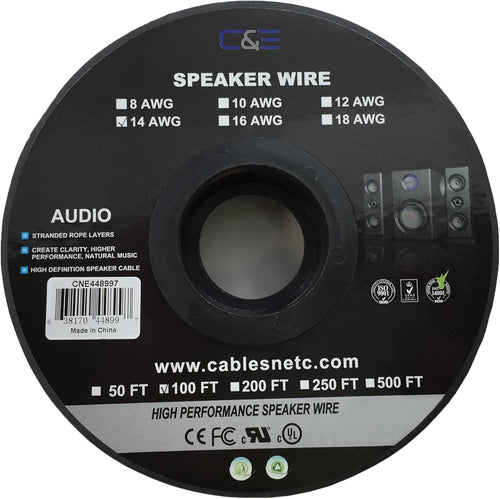 12AWG Oxygen-Free Copper Speaker Wire Cable, Pack of 2 I683