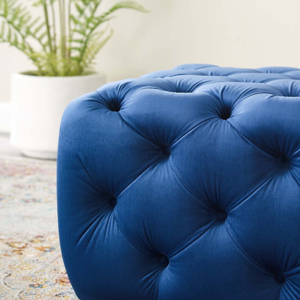 Tufted Velvet Accent Chair Ottoman I45323
