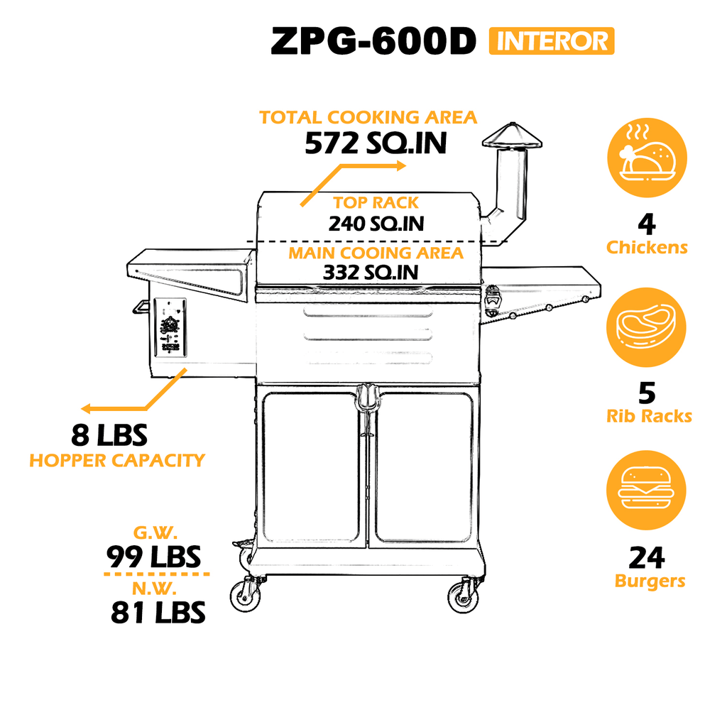 600d Wood Pellet Grill Smoker S6235