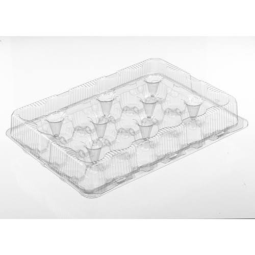 24 Compartment Clear Plastic Hinged Cupcake Container, 50/Case J888