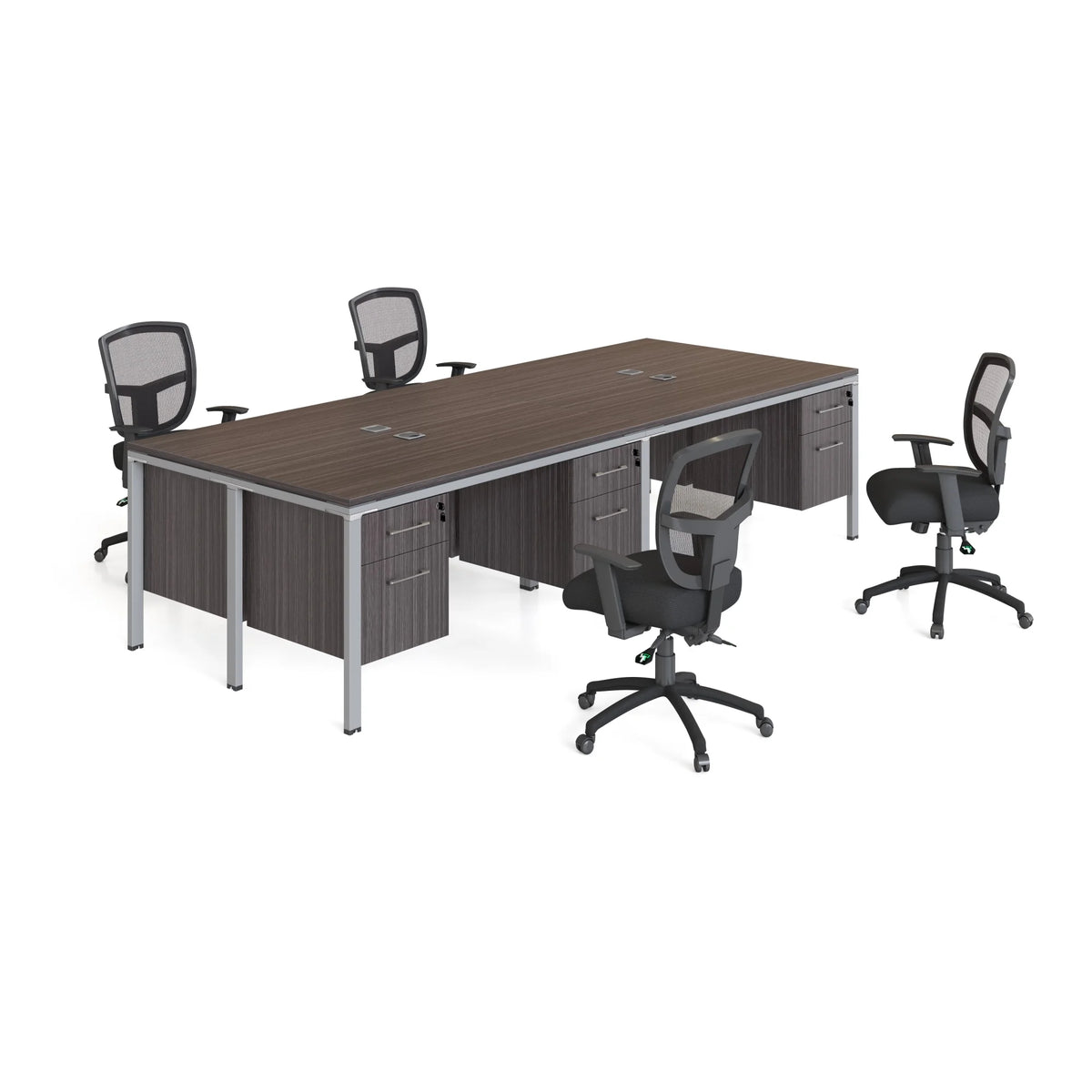 Quad Workstation Desks with 4 Pedestals V270681