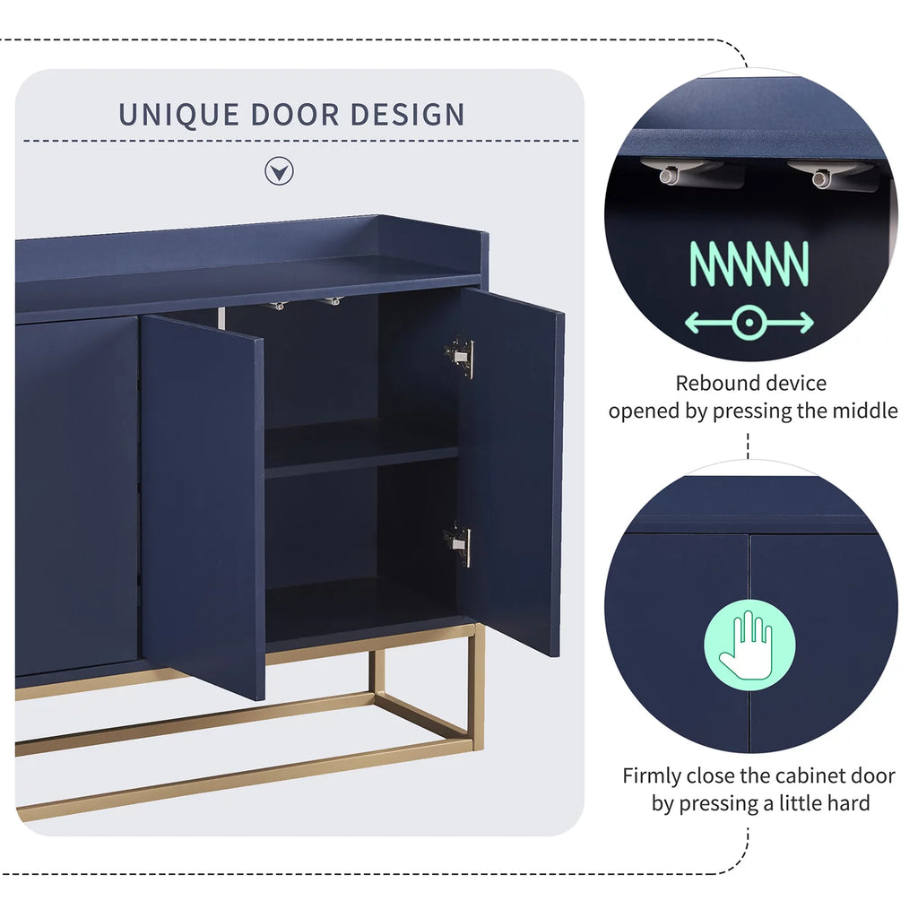 Navy Buffet Cabinet with 4 Doors F5565