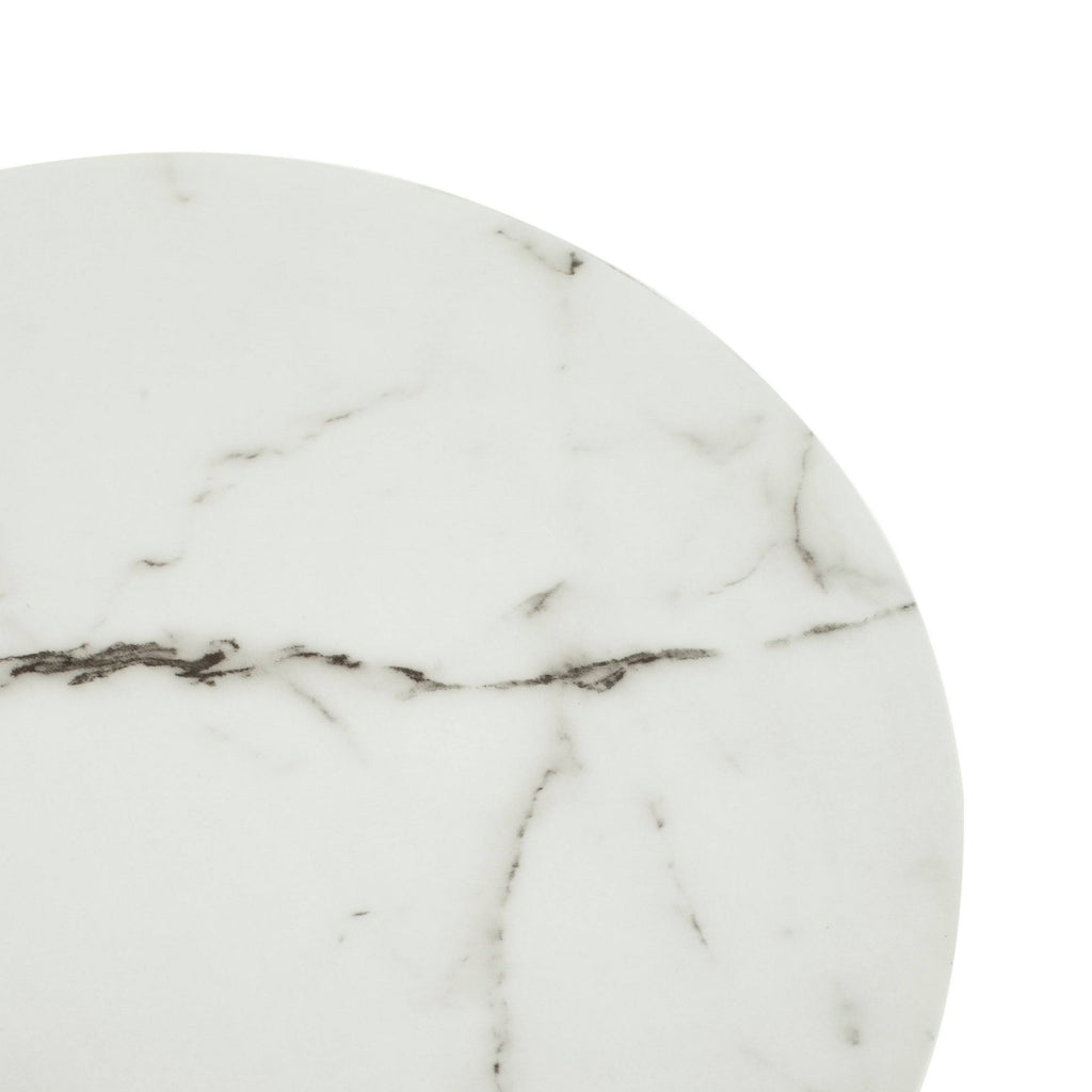 White Marble Round Side Table B4271