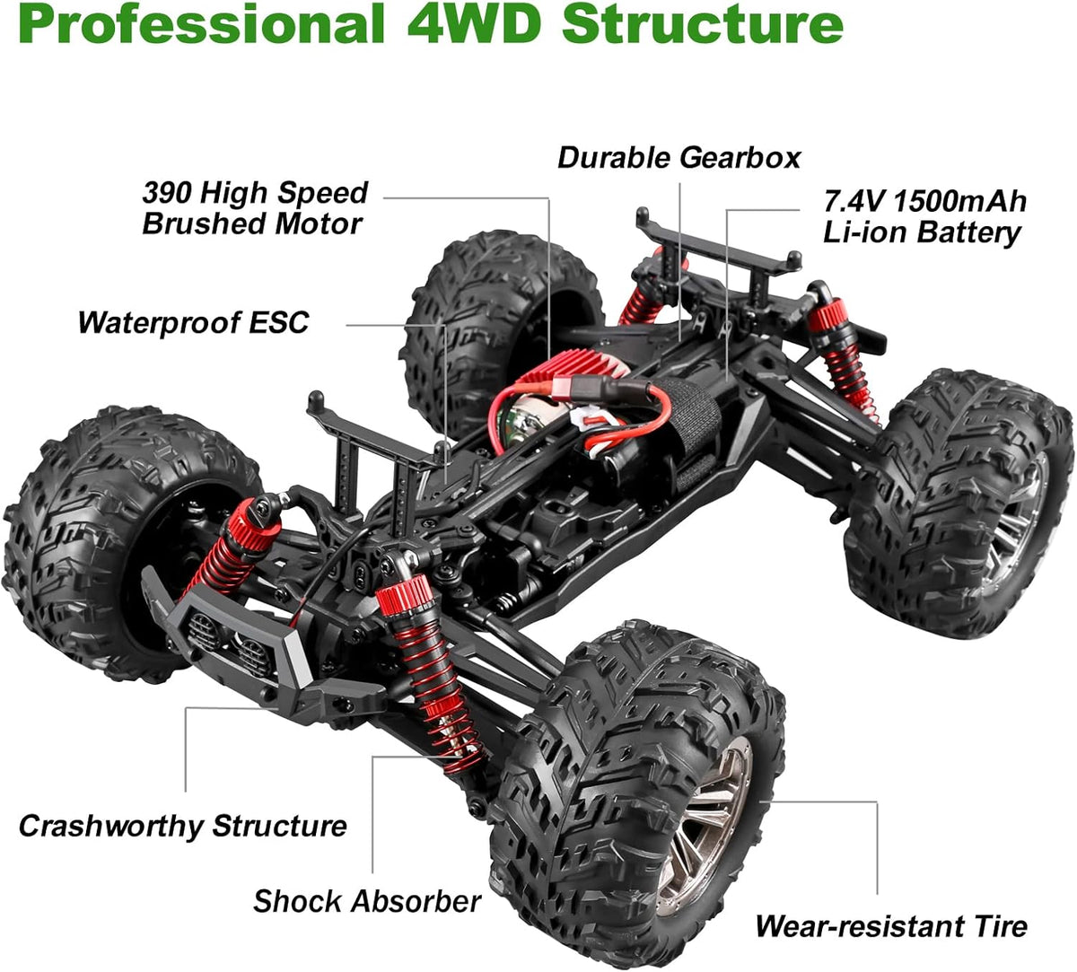 RC Cars 4WD Offroad Waterproof with 2 Batteries S392844