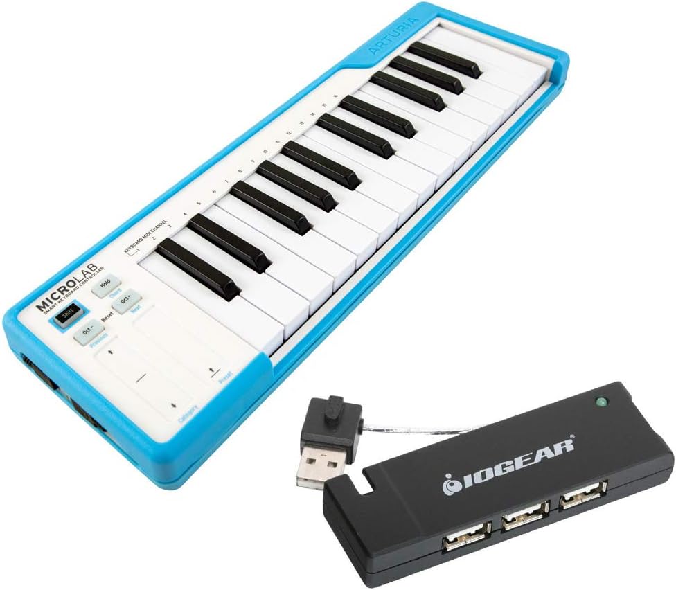 Compact USB-MIDI Controller with 4-Port USB 2.0 Hub Bundle T604723