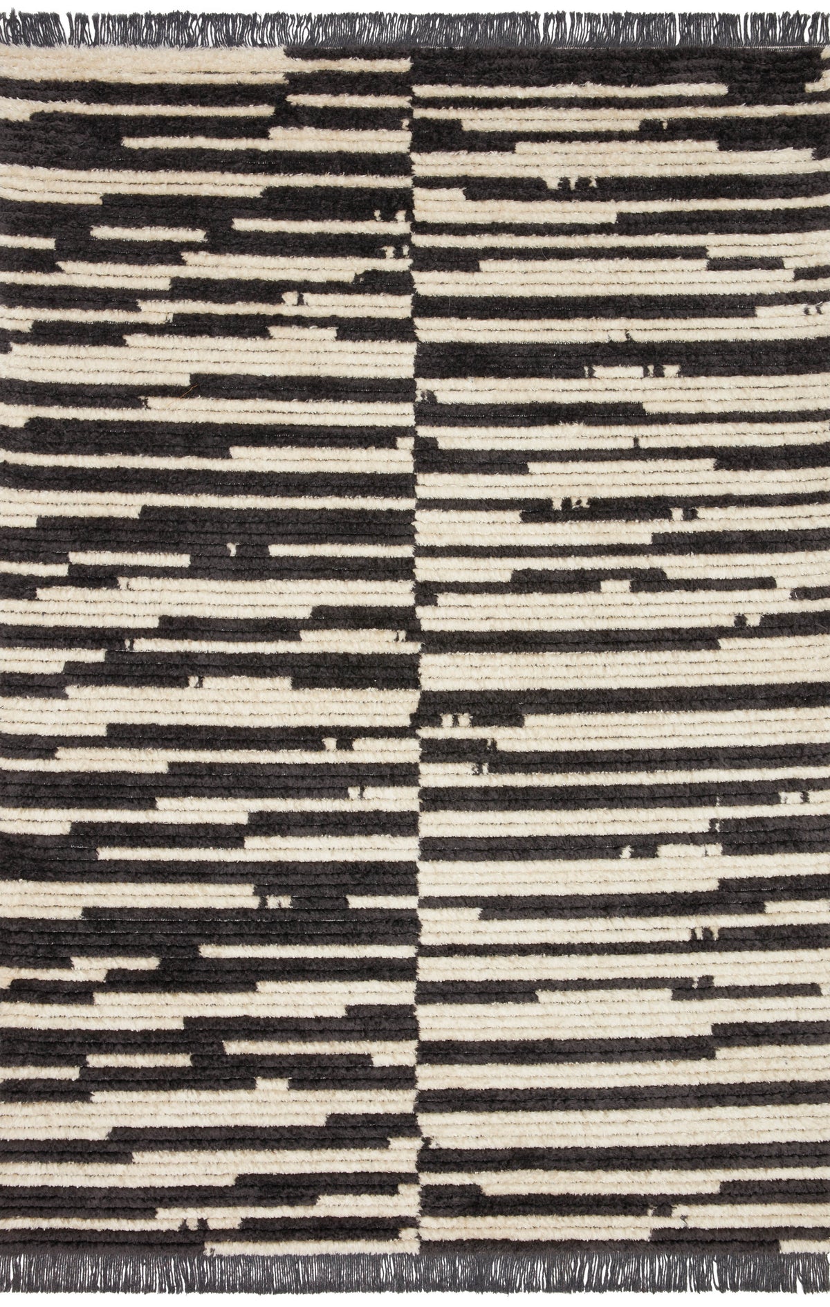Cream Charcoal Rug 6'5 x 9'2 K167