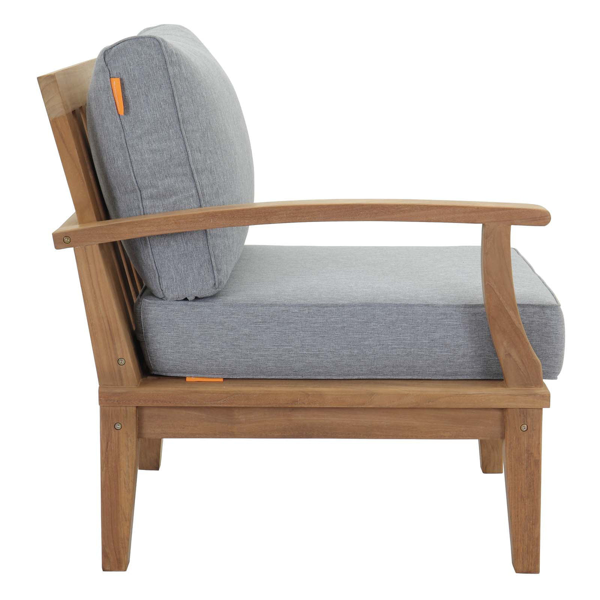 Grey Natural Wood Outdoor Sofa End Chair D373190