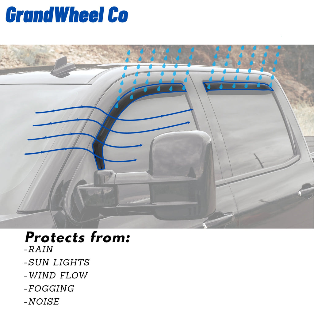 Smoke Tinted in-Channel Side Window Vent Visor Deflectors Rain Guards 4 pcs O970