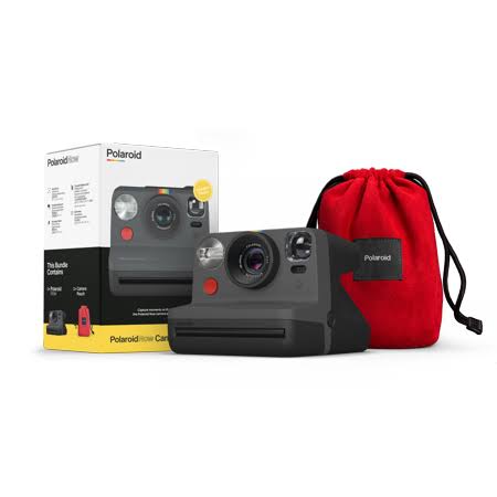 Black Camera with Red Travel Pouch T369