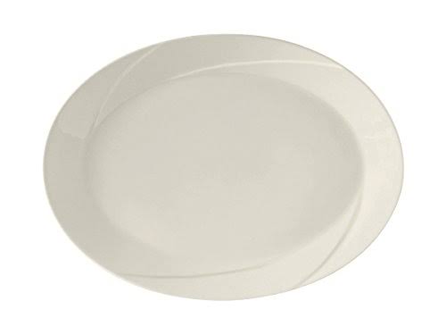 Oval Platter 11-1/8 X 5/8 Pearl White Pack of 12 Y695