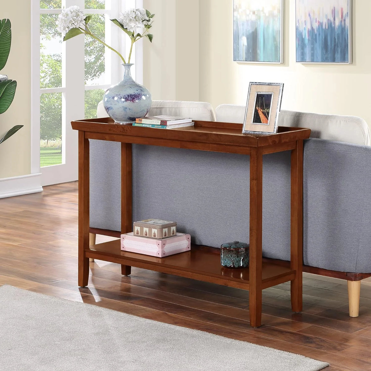 Cherry Console Table with Shelf N464475