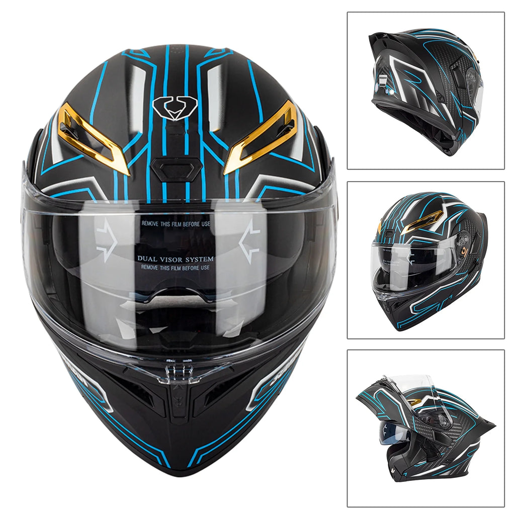 Motorbike Helmet with Dual Visor H360416