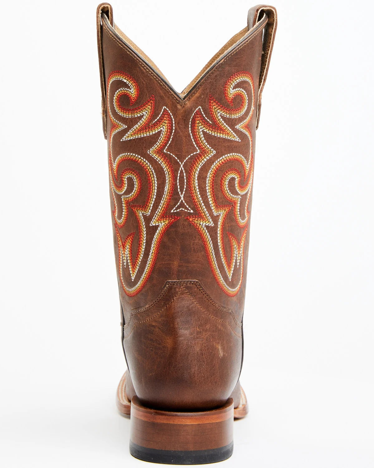 Brown Broad Square Toe Western Boot D73457